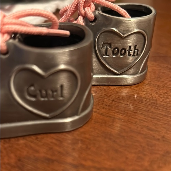 Baby  Silver Keepsake Shoe Set with Pink Laces - Picture 5 of 5